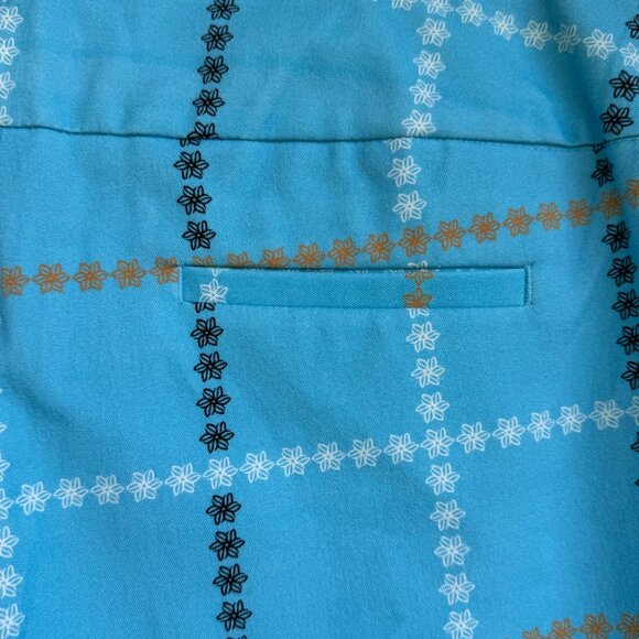 Inspired Style Ankle Pants Aqua Blue Check Size 10 Pockets Cotton Blend $124 NEW - Picture 16 of 16